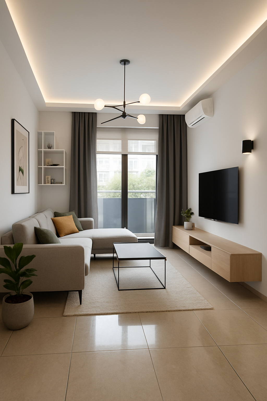 ריצוף סלון - גמר נקי